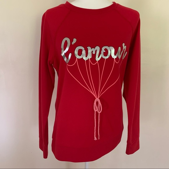 Como Vintage Red Sweatshirt with silver L’ amour - Picture 3 of 6